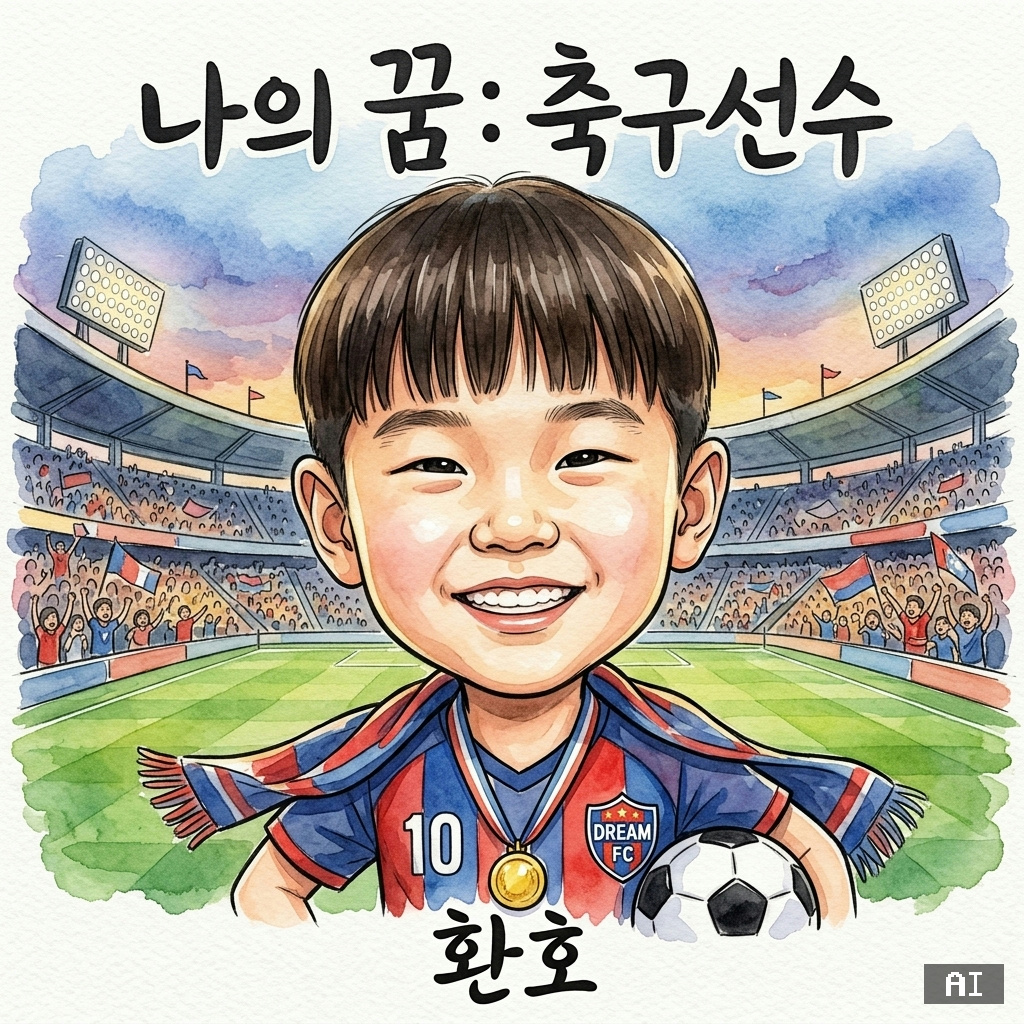 축구선수 꿈 캐리커처