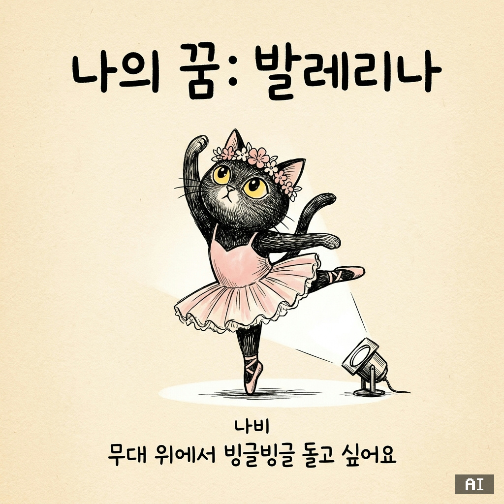 고양이 발레리나 캐리커처