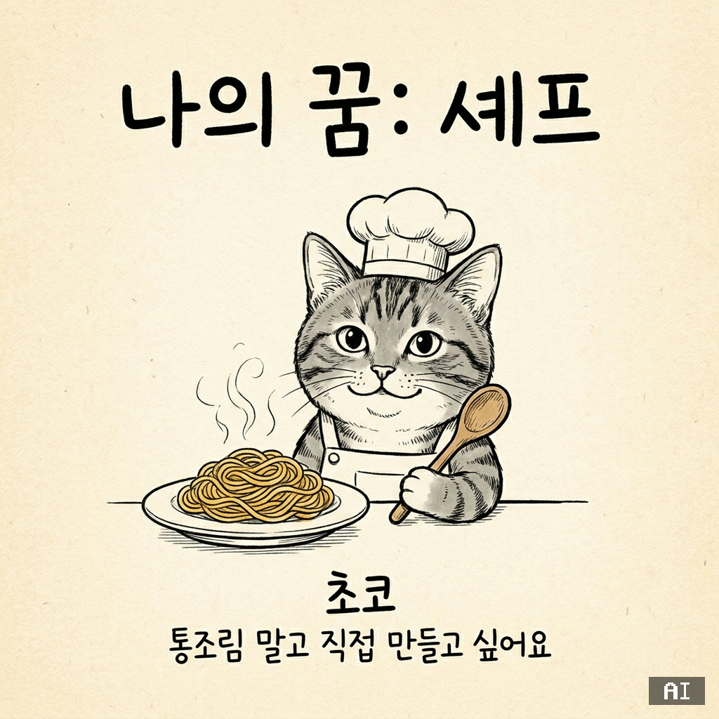 고양이 셰프 캐리커처