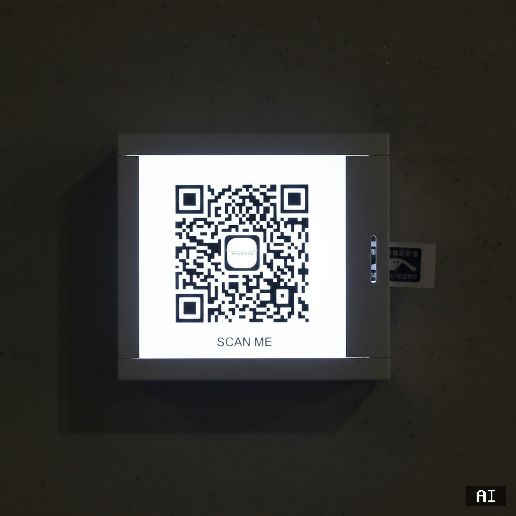 LED QR 박스 정면 클로즈업