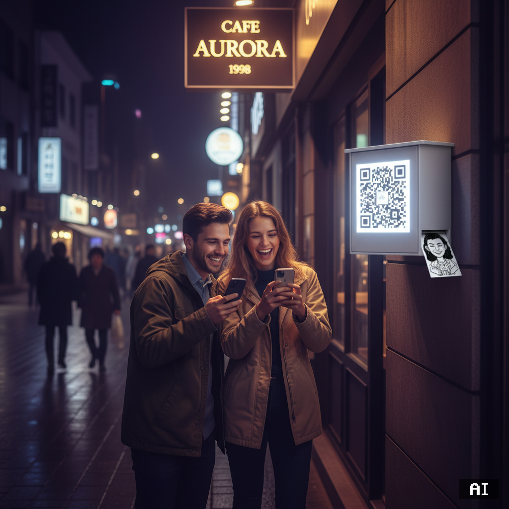 가게 외벽 LED QR 박스