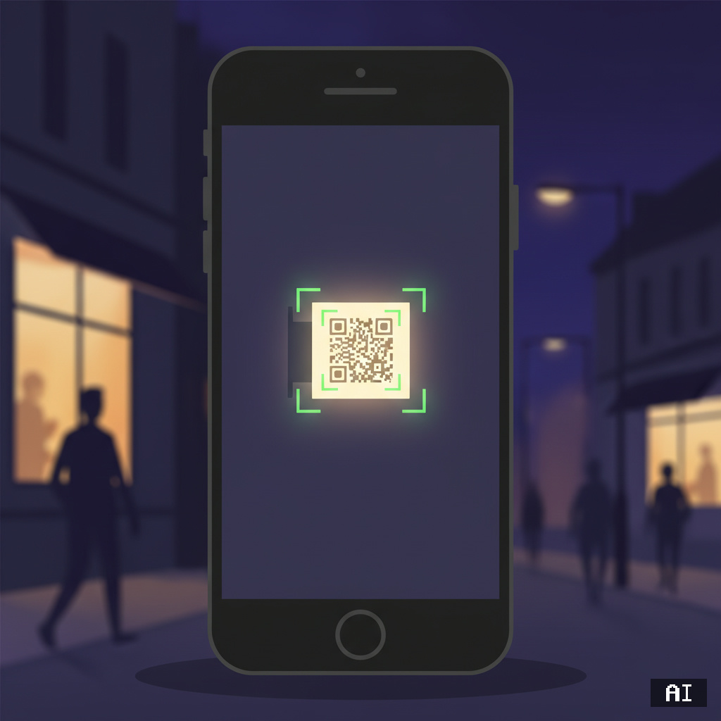 QR 코드 자동 인식 화면
