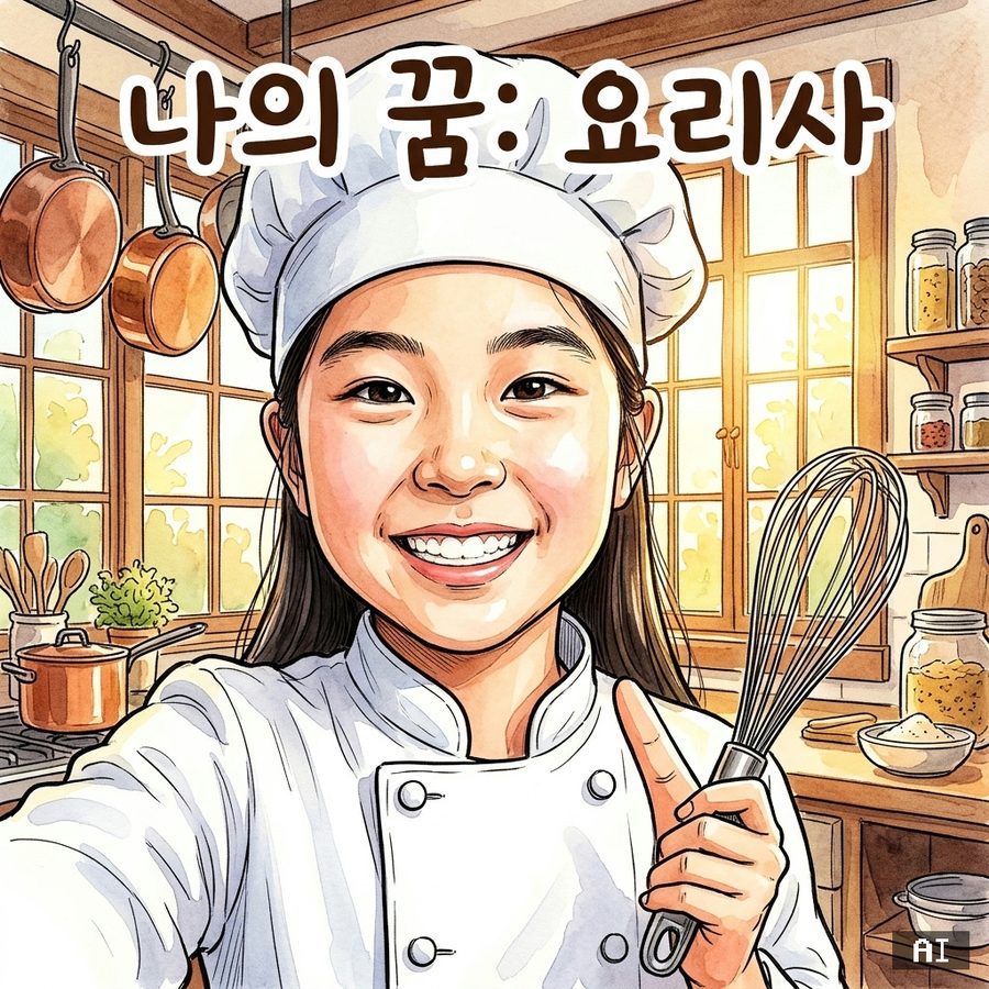 힐링 캐리커처 예시 — 어린이 여
