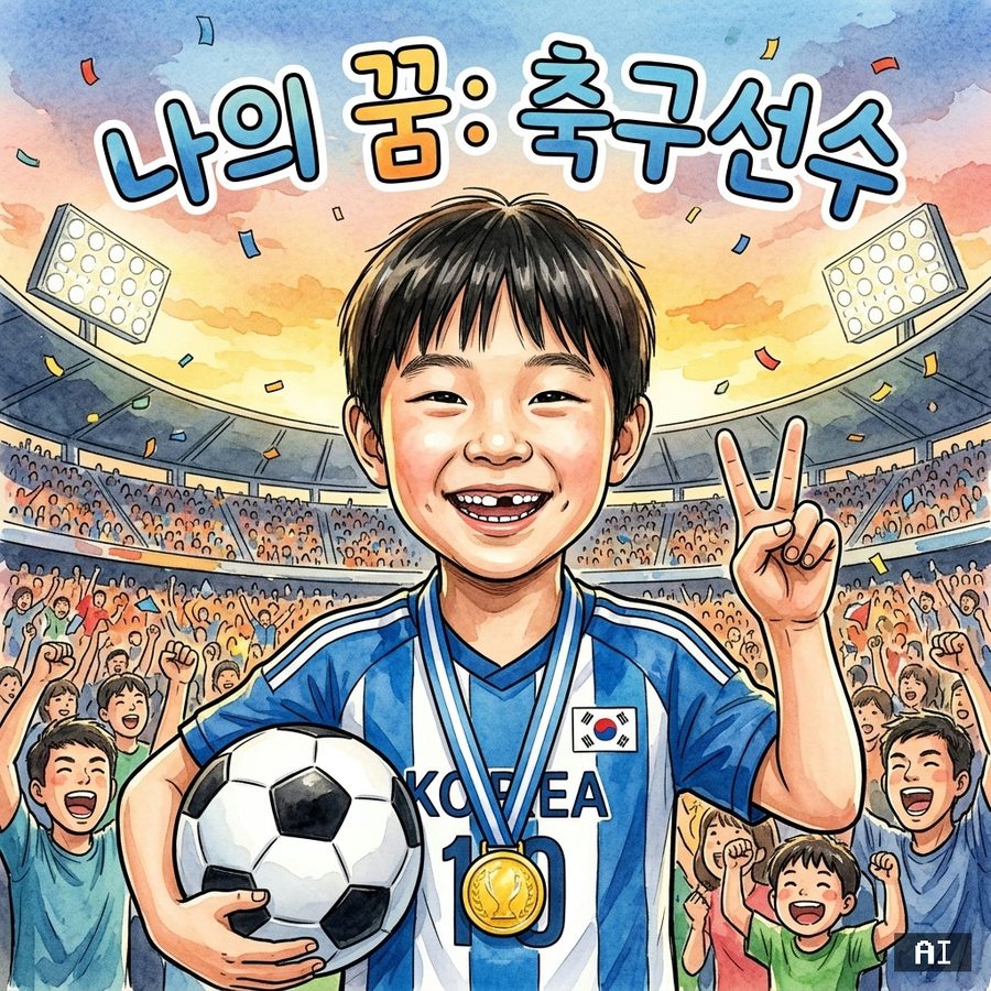 힐링 캐리커처 예시 — 어린이 남