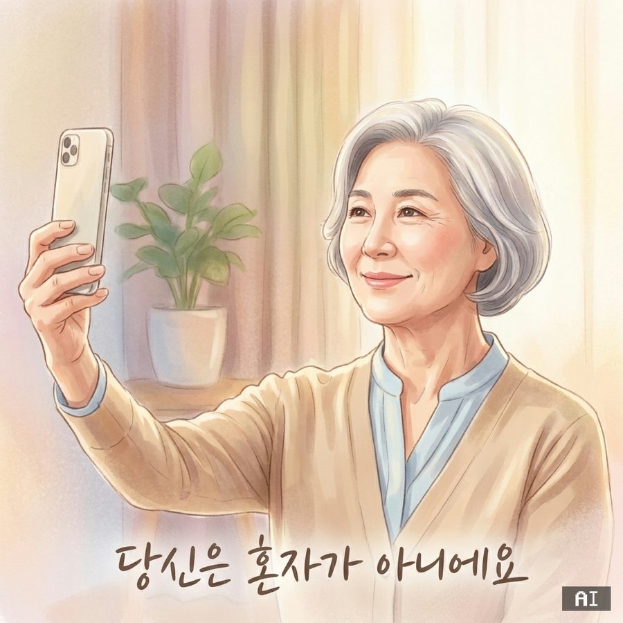 힐링 캐리커처 예시 — 어르신 여