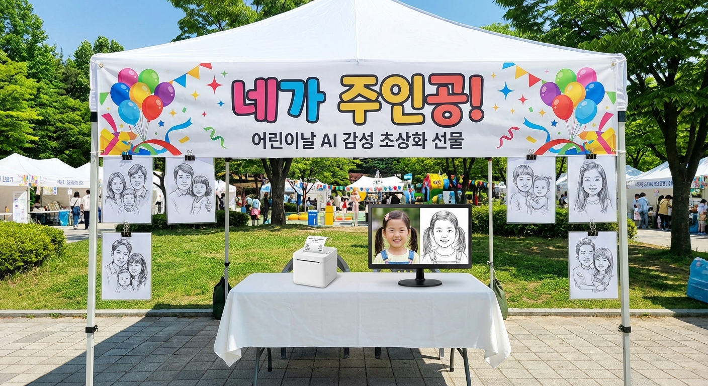 AI 캐리커처 부스 전경