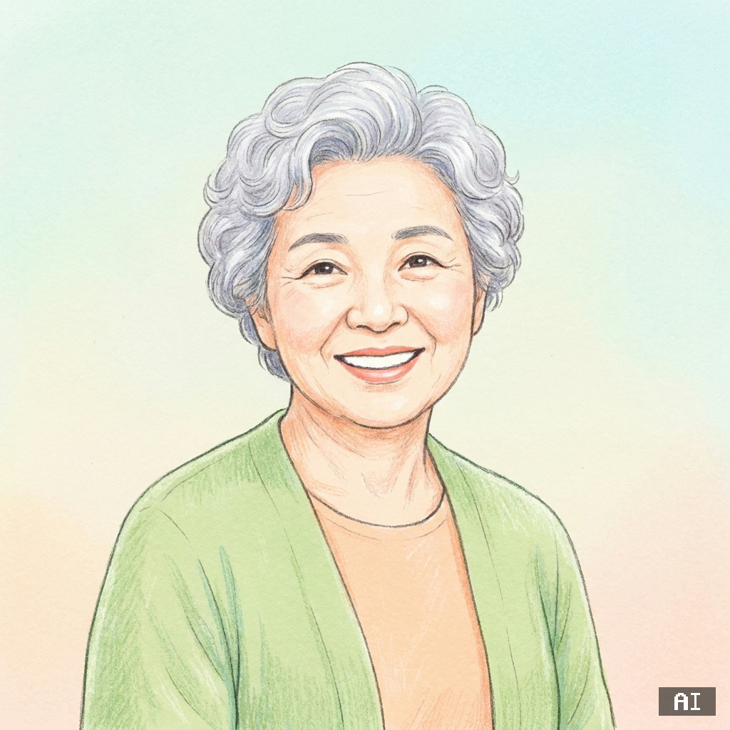 AI 가상 할머니 모델 파스텔 초상