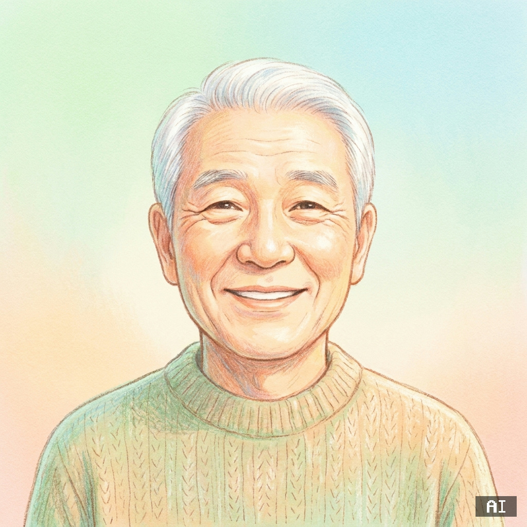 AI 가상 할아버지 모델 파스텔 초상