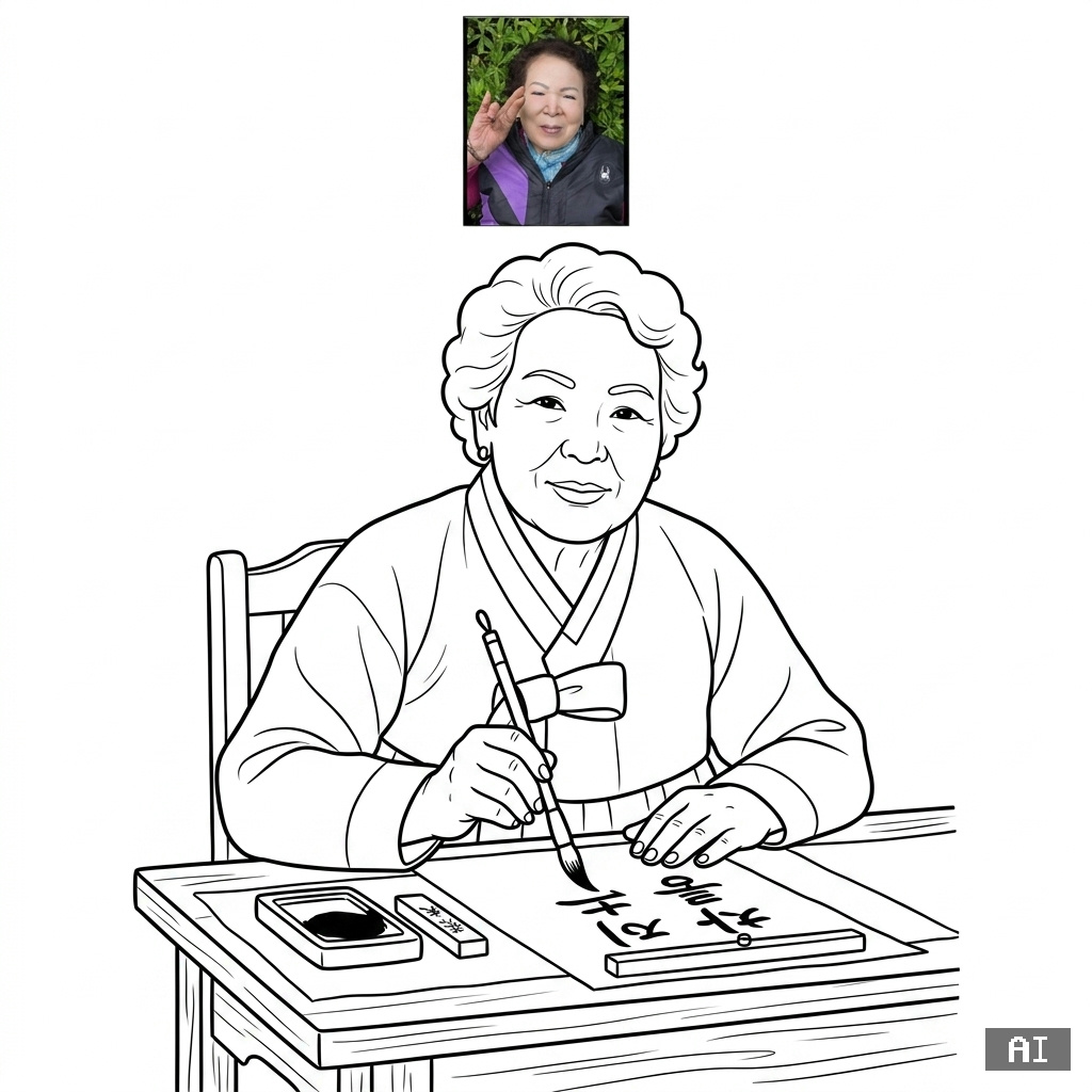 서예 색칠 도안