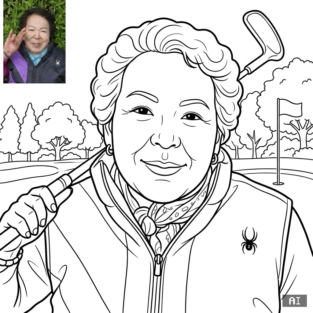 파크골프 어르신 색칠 도안