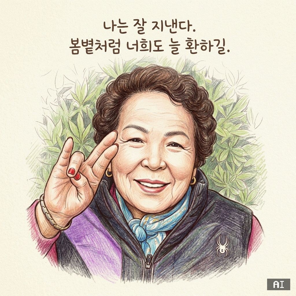 자녀에게 전하는 어르신 메시지 색연필 스케치