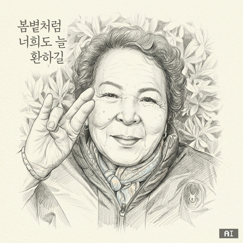 자녀에게 전하는 어르신 메시지 연필 스케치